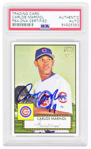 Carlos Marmol Signed Cubs 2006 Topps 52 Rookie Card #169 - (PSA Encapsulated)