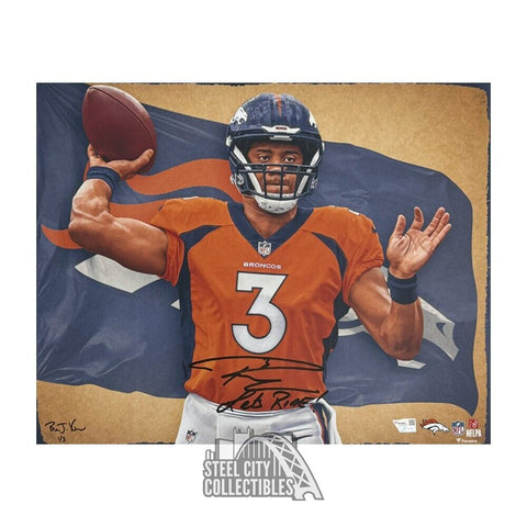 Russell Wilson Lets Ride! Autographed Denver 16x20 Football Photo /3 - Fanatics