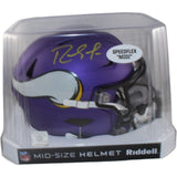 Randy Moss Autographed Minnesota Vikings Mid-Size Midi Helmet Beckett 56287