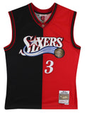 76ers Allen Iverson Signed Red & Black M&N 2000-01 HWC Swingman Jersey BAS Wit