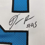 Autographed/Signed DERRICK BROWN Carolina Blue Football Jersey JSA COA Auto