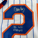 Autographed/Signed Danny Heep 86 WS Champs New York Pinstripe Jersey JSA COA