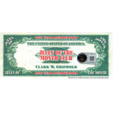 Chevy Chase Autographed/Signed Christmas Vacation Dollar Bill Beckett WIT 58297