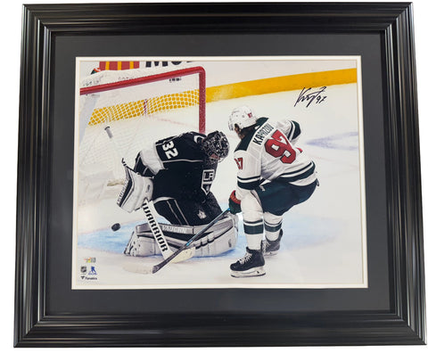 Kirill Kaprizov Signed 16x20 Framed Photo 1st NHL Goal Wild Auto Fanatics COA