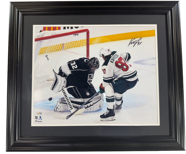 Kirill Kaprizov Signed 16x20 Framed Photo 1st NHL Goal Wild Auto Fanatics COA