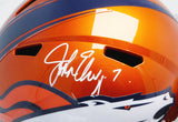 John Elway Autographed Broncos Flash Orange Full Size Helmet Beckett W150515