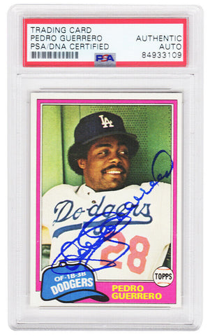 Pedro Guerrero Signed Dodgers 1981 Topps Baseball Card #651 (PSA Encapsulated)