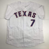 Autographed/Signed Ivan Pudge Rodriguez Texas White Baseball Jersey JSA COA