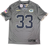 AARON JONES SIGNED GREEN BAY PACKERS NIKE LIMITED SALUTE TO SERVICE JERSEY BAS
