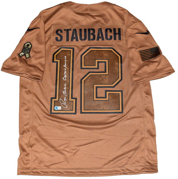 ROGER STAUBACH SIGNED DALLAS COWBOYS SALUTE TO SERVICE NIKE LIMITED JERSEY