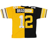 Terry Bradshaw Signed Pittsburgh Steelers Mitchell & Ness Split NFL Jersey