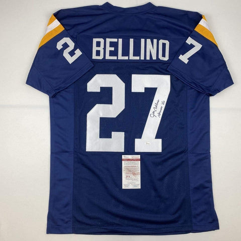 Autographed/Signed JOE BELLINO Heisman 60 Navy Blue Jersey JSA COA Auto