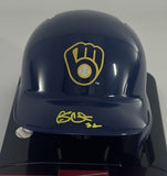 Milwaukee Brewers KYLE HARRISON Signed Rawlings BLUE Mini Helmet AUTO - JSA