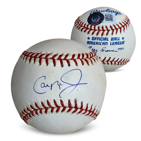 Cal Ripken Jr Autographed American League Signed Baseball Beckett COA + Case A