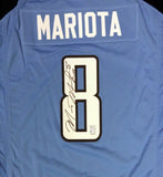 TITANS MARCUS MARIOTA AUTOGRAPHED SIGNED BLUE NIKE JERSEY SIZE XL MM HOLO 94299