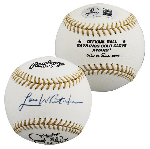 Tigers Lou Whitaker Signed Rawlings Gold Glove Logo OML Baseball BAS #BU87540