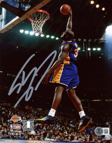 SHAQUILLE SHAQ O'NEAL SIGNED AUTOGRAPHED LOS ANGELES LAKERS 8x10 PHOTO BECKETT