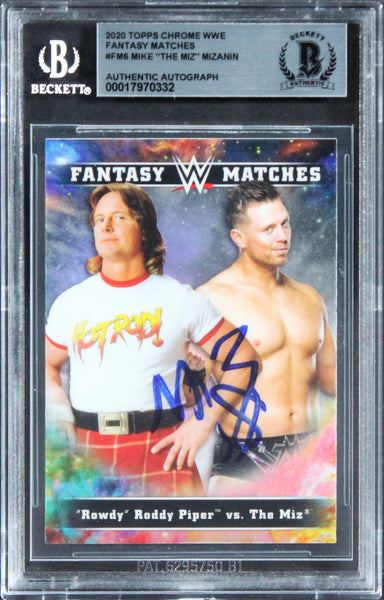 Mike "The Miz" Mizanin Signed 2020 Topps Chrome WWE FM #FM6 Card BAS Slabbed
