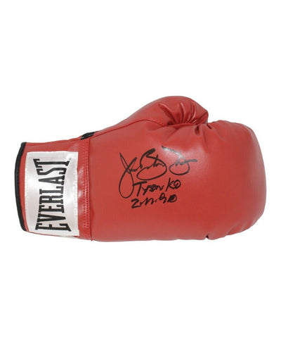 Buster Douglas Autographed/Signed Red Right Boxing Glove Insc. Beckett 41188