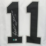 Sebastian Janikowski Autographed/Signed Pro Style White XL Jersey BAS 33981