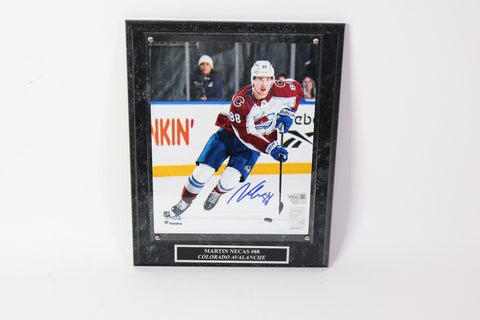 Martin Necas Autographed 8x10 White Jersey Photo with Plaque