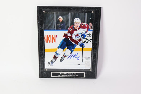 Martin Necas Autographed 8x10 White Jersey Photo with Plaque