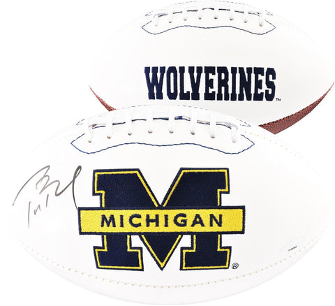 Tom Brady Michigan Wolverines Autographed White Panel Football