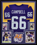 FRAMED LSU TIGERS WILL CAMPBELL AUTOGRAPHED SIGNED JERSEY JSA COA
