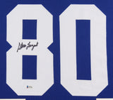 Steve Largent Signed Seattle Seahawks 35x43 Framed Jersey (Beckett COA) HOF W.R.