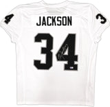 RAIDERS BO JACKSON AUTOGRAPHED WHITE PRO CUT JERSEY BECKETT WITNESS 226322
