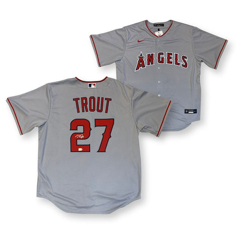 Mike Trout Autographed Los Angeles Baseball Signed Gray Jersey MLB Authenticated