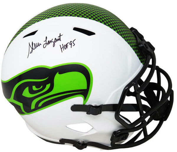 Steve Largent Signed Seahawks Lunar Eclipse F/S Speed Rep Helmet w/HOF - SS COA