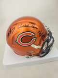 BUTKUS, SINGLETARY, URLACHER SIGNED CHICAGO BEARS FLASH SPEED MINI HELMET BAS