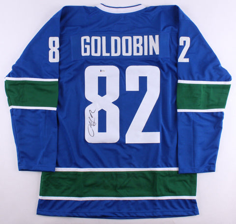 Nikolay Goldobin Signed Canucks Jersey (Beckett COA) Vancouver Rookie #82 Jersey