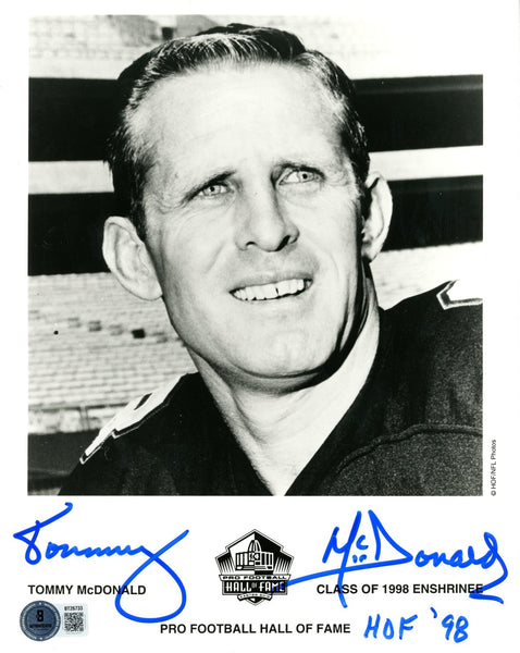 Tommy McDonald Autographed Philadelphia Eagles 8x10 Photo HOF Beckett 56653