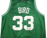 BOSTON CELTICS LARRY BIRD AUTOGRAPHED GREEN JERSEY BECKETT BAS WITNESS 236680