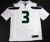 SEAHAWKS RUSSELL WILSON AUTOGRAPHED WHITE NIKE TWILL JERSEY SIZE L RW HOLO 90927