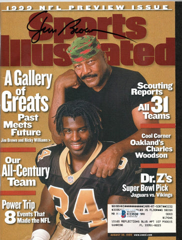 Jim Brown Autographed Cleveland Browns Sports Illustrated 8/30/99 Beckett