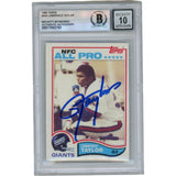 Lawrence Taylor Autographed 1982 Topps #434 Slabbed Trading Card Beckett 50347