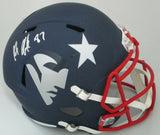 Patriots ROB GRONKOWSKI Signed Full Size Riddell AMP Replica Alternate Helmet