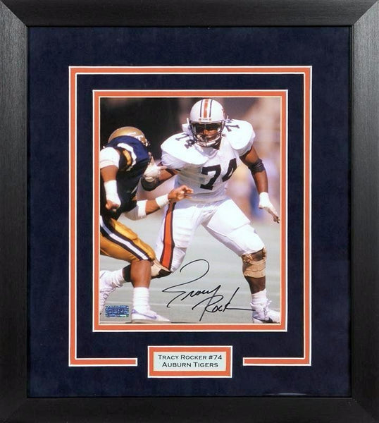 TRACY ROCKER AUTOGRAPHED AUBURN TIGERS 8x10 FRAMED PHOTO COA