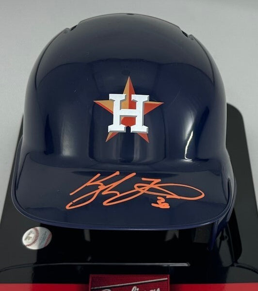 Astros WS Champion KYLE TUCKER Signed Rawlings Baseball Mini Helmet AUTO - BAS