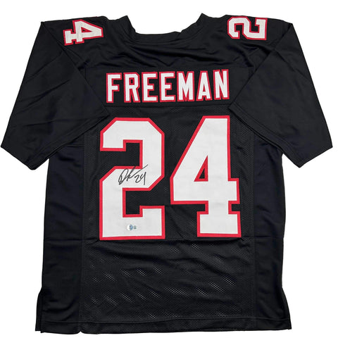 Autographed/Signed Devonta Freeman Atlanta Retro Black Jersey Beckett BAS COA