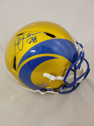 MARSHALL FAULK SIGNED RAMS F/S FLASH SPEED REPLICA HELMET BECKETT QR