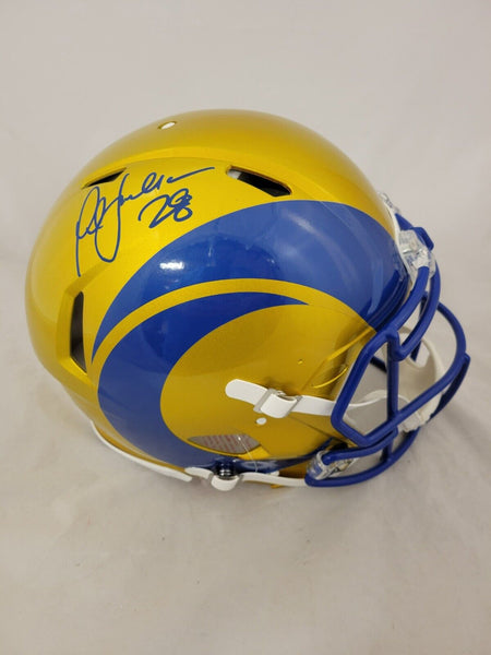 MARSHALL FAULK SIGNED RAMS F/S FLASH SPEED REPLICA HELMET BECKETT QR