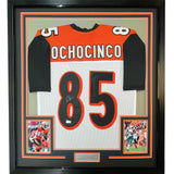 FRAMED Signed CHAD OCHOCINCO Johnson 35x39 White Jersey JSA COA Auto