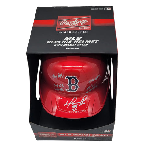 David Ortiz Signed Red Sox LTD ED Replica Batting Helmet W/ 5 INSC Beckett