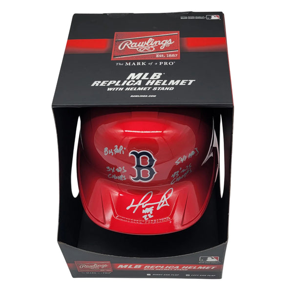 David Ortiz Signed Red Sox LTD ED Replica Batting Helmet W/ 5 INSC Beckett