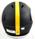 Najee Harris Autographed Steelers F/S Flat Black Speed Helmet- Fanatics *Yellow