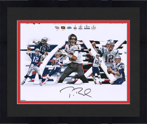 FRMD Tom Brady Buccaneers Super Bowl LV Champs Signed 16x20 7-Time Champ Photo